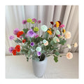 Decoration Mariage 5 Head Flocking Thousand Layer Chrysanthemum Artificial Flower