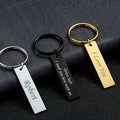 Stainless Steel Jewelry Blank Bar Rectangular Key Chain Custom Engraved Letter Logo Personalized Jewelry for Gift