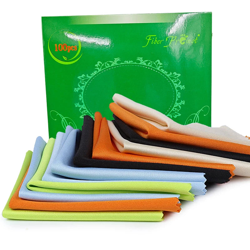 100pcs Custom Eco-Friendly Anti-Fog Microfiber Lens Cleaning Cloths 15x15cm for Glasses Eyeglasses & Jewelry Laser-Cut