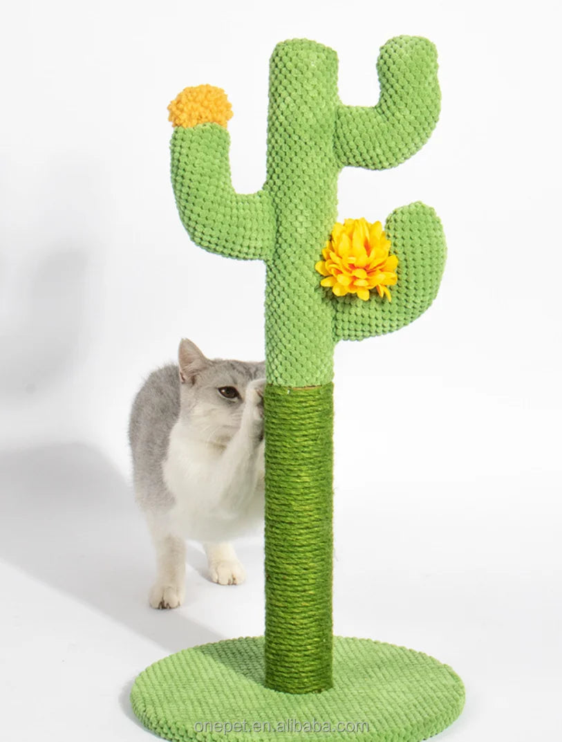 New Arrival Modern Cat Toy Climbing Frame Vertical Cactus Plant Cat Claw Column Sisal Material Cat Scratching Board Tree