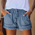 2022 Top Selling Summer Casual Hot Shorts Elastic Waist High Waist Female Women Girl's Lady Hot Denim Shorts
