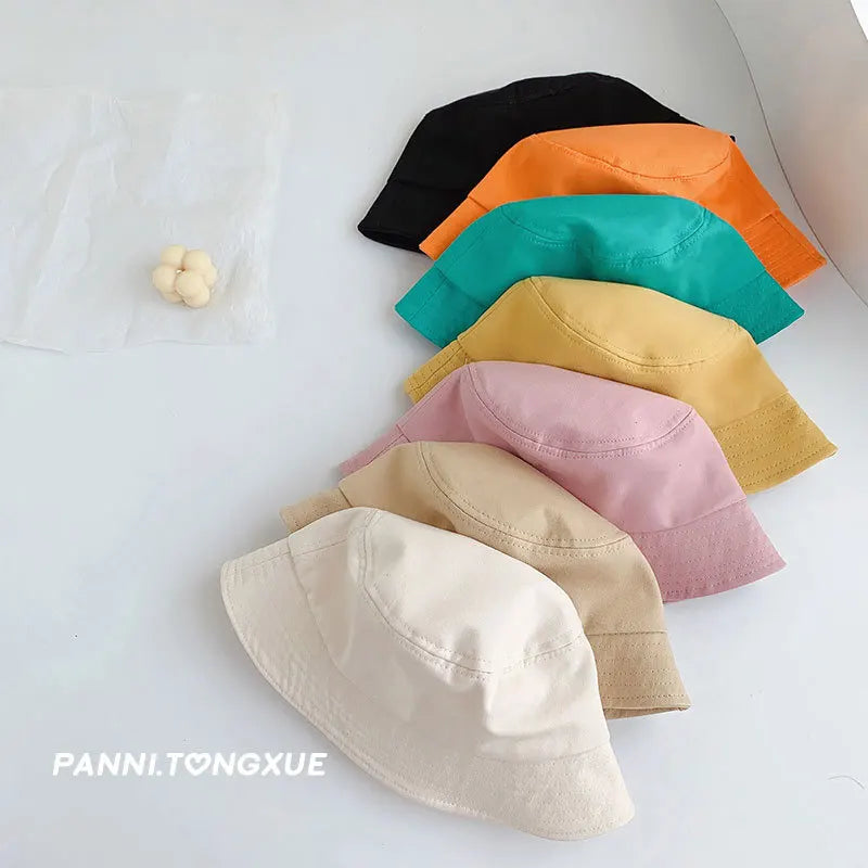 Candy Colors Custom Bucket Hat Fisherman Hat Kids Casual Hip Hop Bob Hat Panama for Children 2-8 Years Old