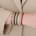 Fashion 18k Gold Plated Stainless Steel Rainbow Baguette Diamond Iced Out Tennis CZ Chain Women Bracelet