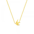 Non Tarnish Waterproof Jewelry 18K Gold Plated Stainless Steel Seagull Animal Pendant Swallow Bird Necklace