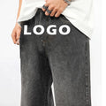 Custom Fashion Men Baggy Jeans Men Embroidery Patch Denim Jeans Trousers