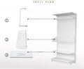 China Factory Direct Sale Metallic Perforated Epoxy Powder Coated Freestanding Supermarket Rack Clothing Storage Display Shelves MegaBDM