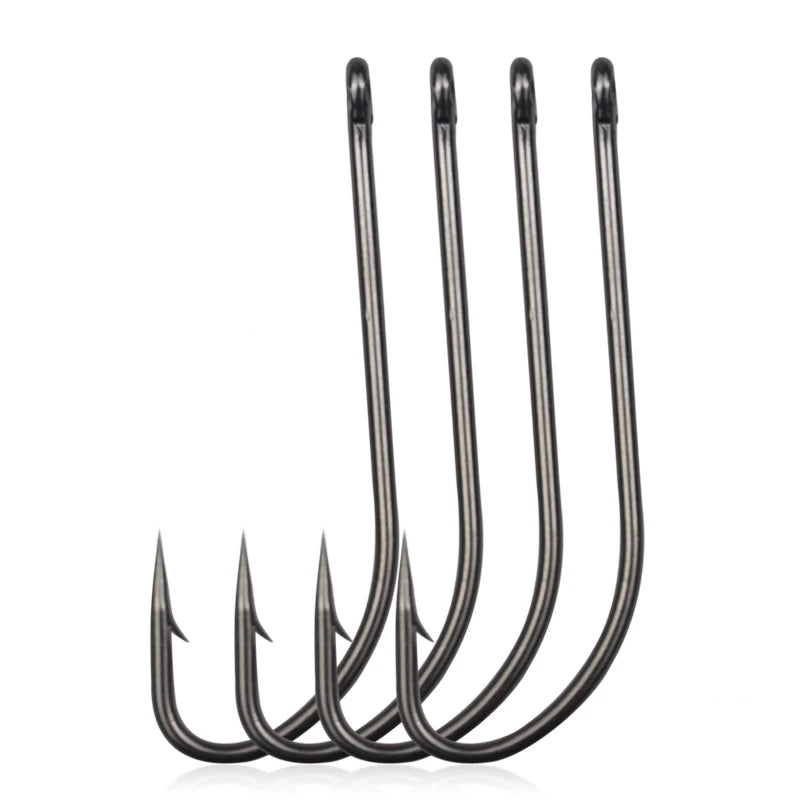 Top Right FH605 Looped up Eye Hook High Carbon Steel Fishing Hooks Sea Worm Carp Single Circle Barbed Hook