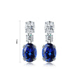 Wholesale Cheap Price S925 Silver Lab Grown Sapphire Stud Earring Trendy Simple Design Delicate Compact Wedding Anniversary