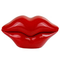 Red Lip-Shaped Resin Hand-painted Craft Trinket Box Creative Artistic Design Home Decorative Jewelry Storage Figurines