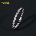 VVS Moissanite Bezel Small Size Band Engagement Ring Gold Plated 18K 925 Sterling Silver Rings
