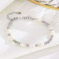8 Styles Variety of Pearl Bracelets 925 Sterling Silver Heart Pendant Oval Pearl Beaded Bracelets for Women