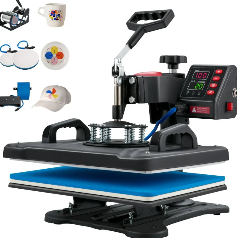 VEVOR Heat Press 5 in 1 Heat Press Machine Machine 30.48 X 38.1 Cm Clamshell Sublimation Transfer Printer