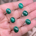 100% Natural Malachite Inlay Exquisite Fashion Gemstone Ring for Women Adjustable Ring Birthday Gift