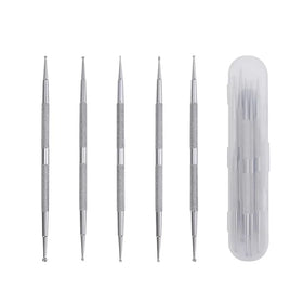 5pc Stainless Steel Dual Ended Dotting Nail Tools Nail Art Manicure Tool Accessories Crystal Beads Diamond Rhinestone Picker