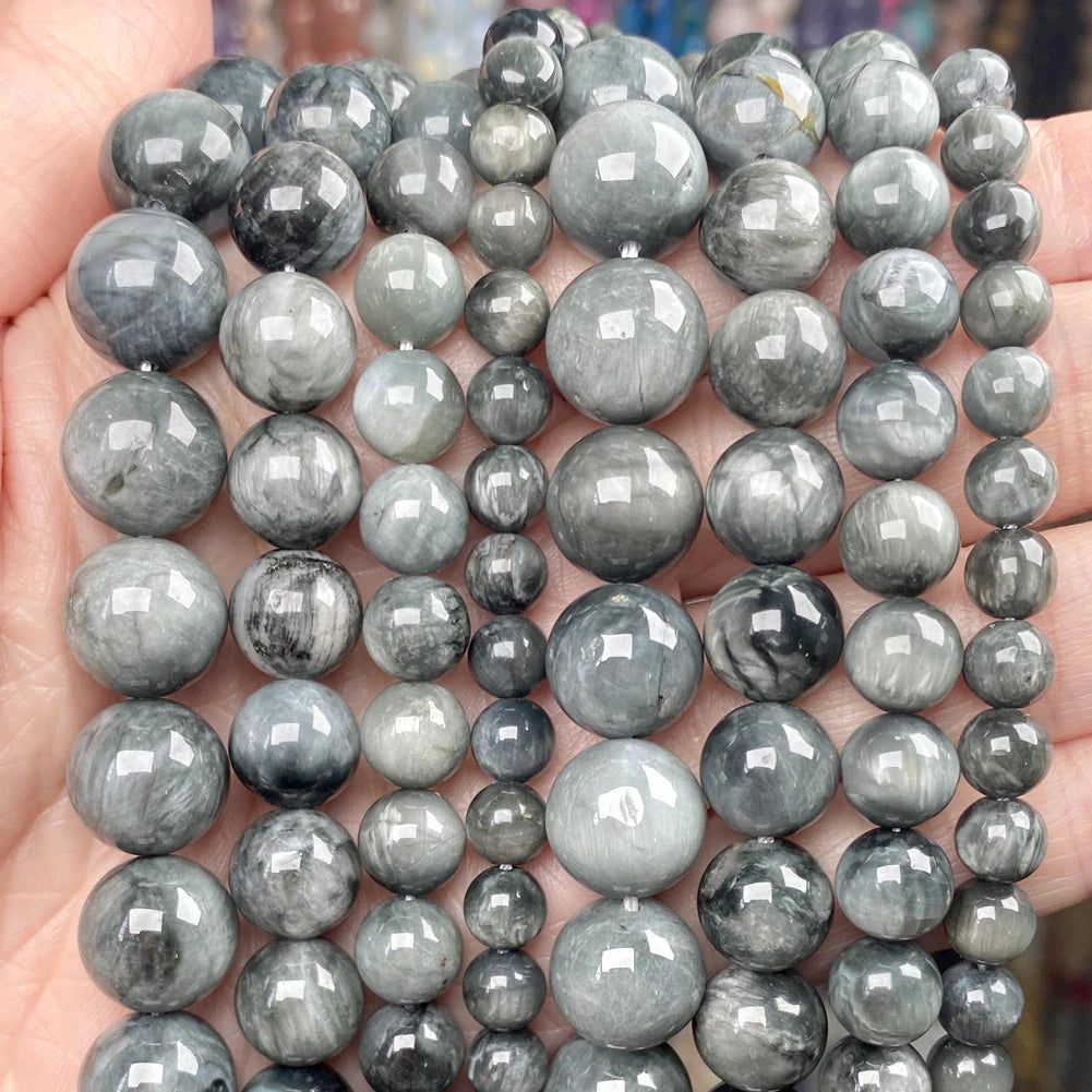 Factory Price Natural Stone Eagle Eye Round Spacer Loose Bead for Jewelry Making 6-12 MM DIY Bracelets Accessories Wholesale