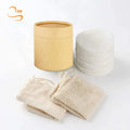 3.15" Round Soft Bamboo Terry Face Cleansing Pads Cotton Bag Set Reusable Makeup Remover Pads 6 Pack Eco Friendly
