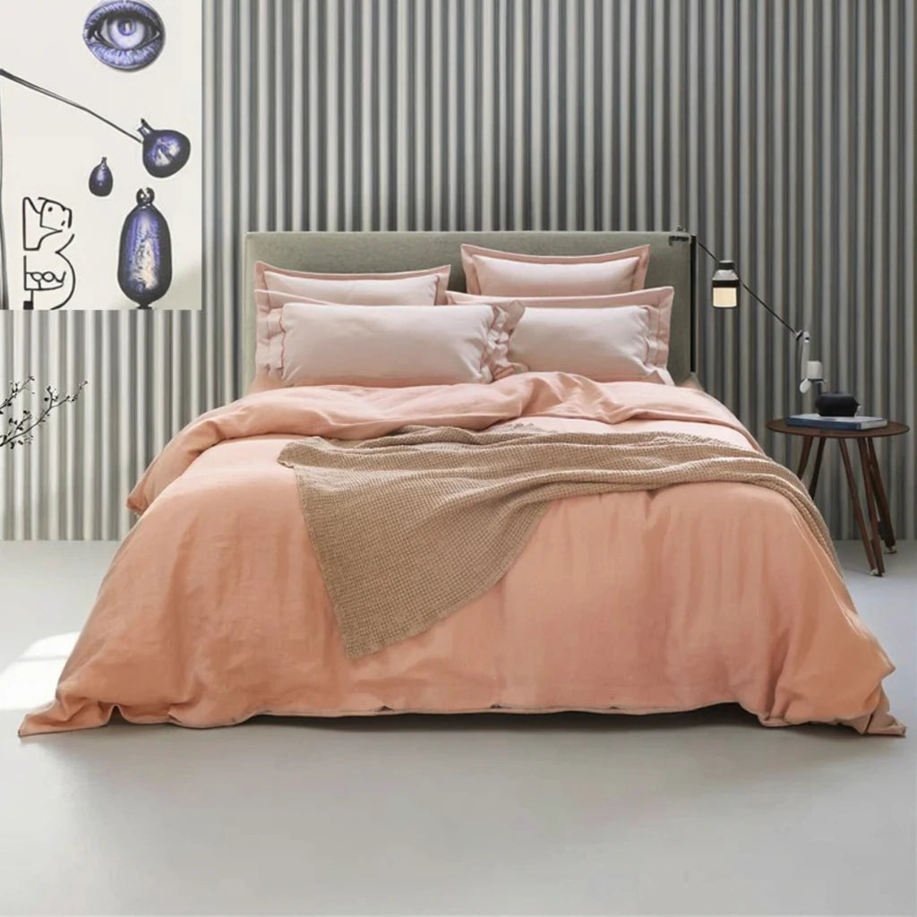 100% Linen Bedding Set Flax 100 Percent Organic Flax Bedding Divet Cover Sheet Set Linen Sheet Set Washed 4 Pieces