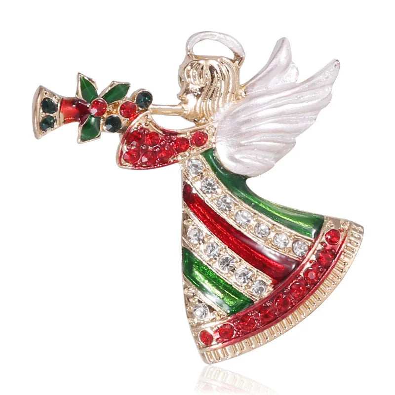 Hot Sale Alloy Angel Brooch Pin Cute Outdoor Christmas Decoration for Weddings Parties and Gifts