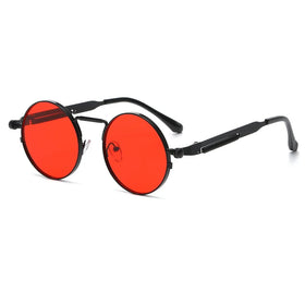 Vintage Round Punk Sunglasses Men Spring Metal Steampunk Mirror Sun Glasses Women Retro Personality Eyewear