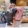 2021 Best Selling Diamond Cute Car Pendant Rhinestone Female Bag Keychain Wristlet Bling Bear Keychain Tassel Keyring MegaBDM