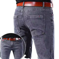 Korean Style Straight Middle Waist Male Denim Trousers Plus Size Men's Jeans