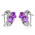 A009 Affordable Prices Fine Jewelry Wholesale Heart Cut 7x7mm Amethyst 925 Sterling Silver Natural Purple Gemstone Earrings