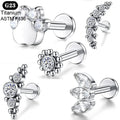 1PCS G23 Titanium Piercing Ear Stud Tragus Cartilage Earrings 16G Ball Labret Lip Zircon Opal Lobe Helix Daith Body Jewelry