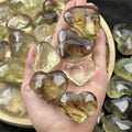 Wholesale Crystals Heart Carvings love Palm Polish Citrine Heart for Decorate