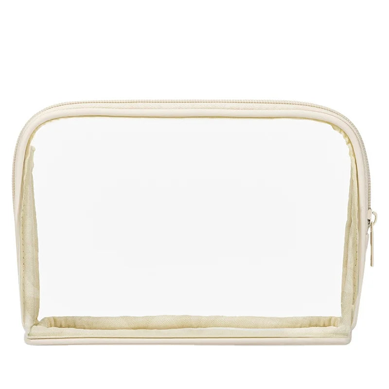 Deli 64868 White Transparent Cosmetic Bag Travel Portable Washing Bag Large Capacity Waterproof Storage Bag 48pcs Per Carton Set