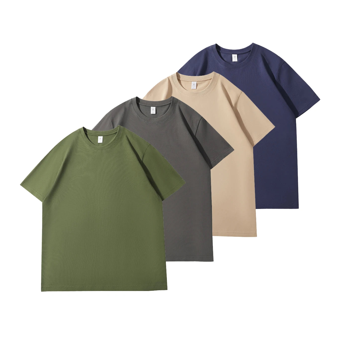 Men's 100%Cotton Round Collar Plain T-shirt Sport Tactical T-Shirt Hiking Hunting Outdoor T-Shirt