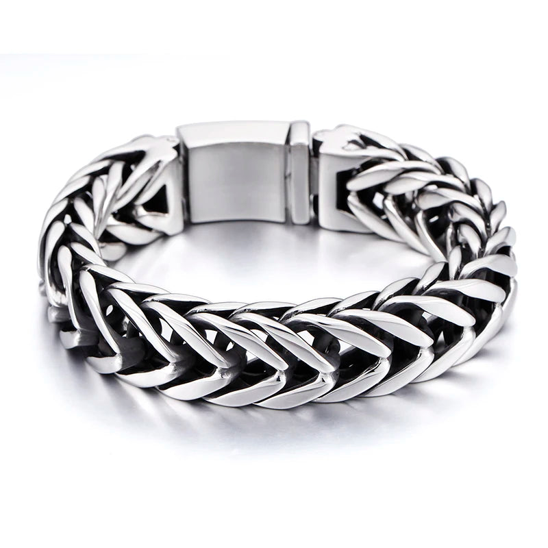 KALEN Hip Hop Franco Chain Titanium Male Stainless Steel Bangle Bracelet for Men