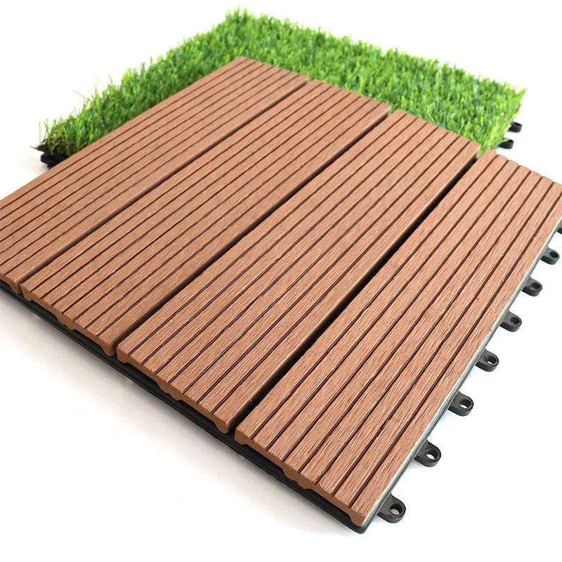 Wholesale Price Garden Interlocking Flooring Wood Plastic Composite Deck Tiles for Terrace/ Patio/Swimming Pool WPC Deck Tiles