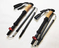 Custom Nordic Stick 5-Section 3k Carbon Fiber Collapsible Trekking Poles Ultralight Walking Stick Rubber Tip for Hiking Walking