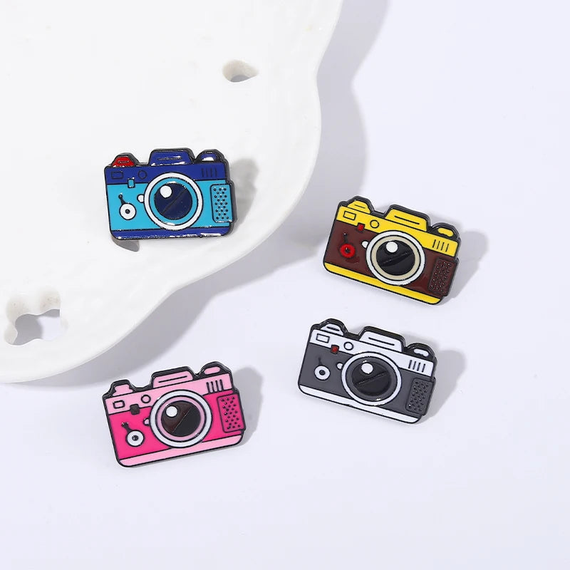 7 Styles Cartoon Travel Outdoors Camera Hard Enamel Pins Custom Brooches for Badges Assorted Offset Printing Dropshipping