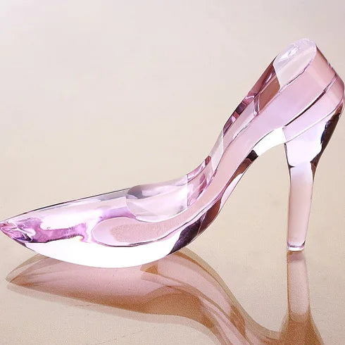 Beautiful Ladies Wedding Souvenir Gifts Pink Crystal High-heeled Shoes Glass Shoes