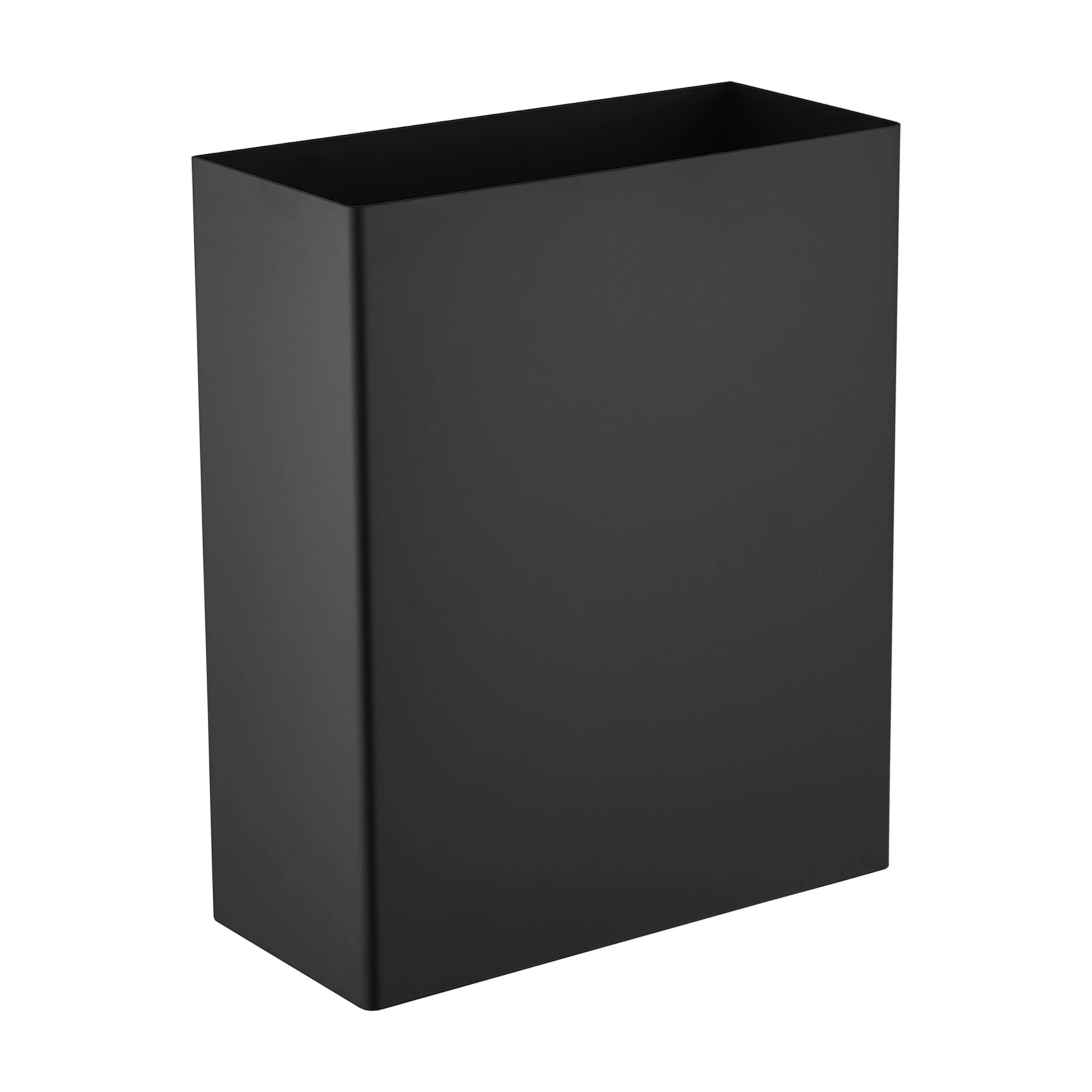 Black Wall-Mounted Stainless Steel for Office Built-in Standing Structure Kitchen Use Square Trash Can Storage Bucket