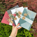 Colorful Quinceanera Wedding Invitations Transparent Acrylic Mariage Envelope with Silk Ribbon Dried Flower Wax Seal-Made Paper