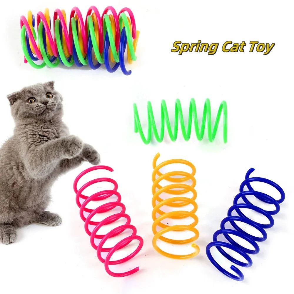 Wholesale Colorful Pet Supplies Plastic Cat Spring Self-Entertainment Spring Cat Toy Accessories