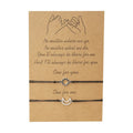 AA01086 2pcs/set Sun Moon Charm Bracelets Hot Selling Handmade Braided Friendship Couple Card Bracelet for Best Friends Gift