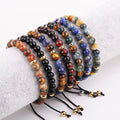 OEM Manufacturer 6mm Natural Stone Bracelet Men Beads Macrame Bracelet Stone With Custom Logo JBS12556