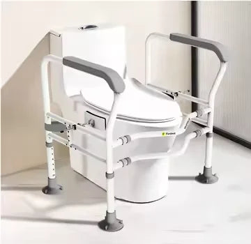 MSMT Modern Adjustable Toilet Safety Frame Handrail with Carbon Steel/Aluminum Construction for Bathroom