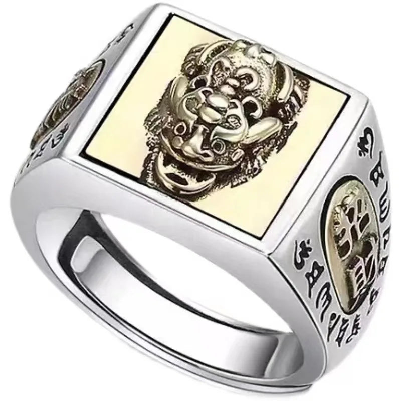 Handmade Lucky Pixiu Ring Men and Women Good Luck Opening Adjustable Transshipment Chinese Style Piyao Ring Jewelry Accessories