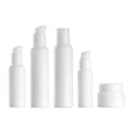 Sloping Shoulder White Glass Bottle 30 ml 50 ml Opal Glass Bottle 100 ml 120 ml Cosmetic Bottle and 50 ml Glass Jar with Lid