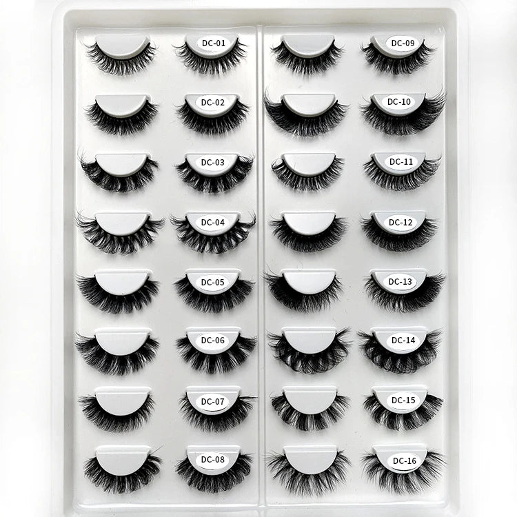 13mm Russian Volume Strip Handmade Natural Long Fur Lashes 3D Reusable for False Eyelashes Festind Extensions