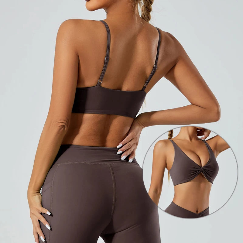 Wholesale Women Gym Suspender Fitness Bra Ladies Workout Front Twist Yoga Sports Bra