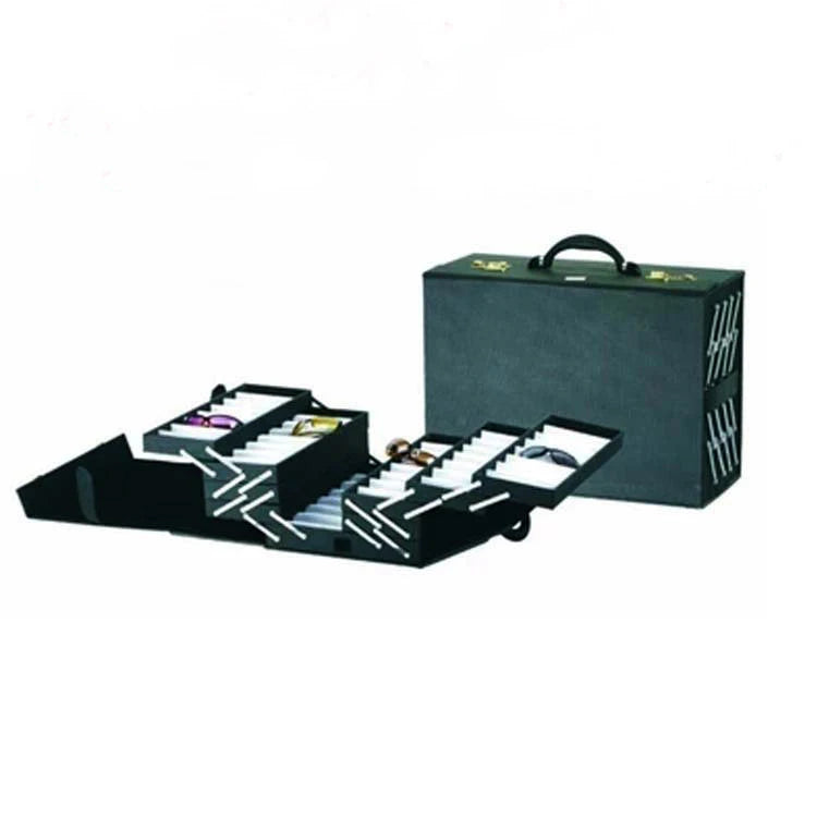 Luxury 80pcs PU Optical Frame Suitcase Eyewear Folding Box Portable Glasses Display Cases with Coded Lock