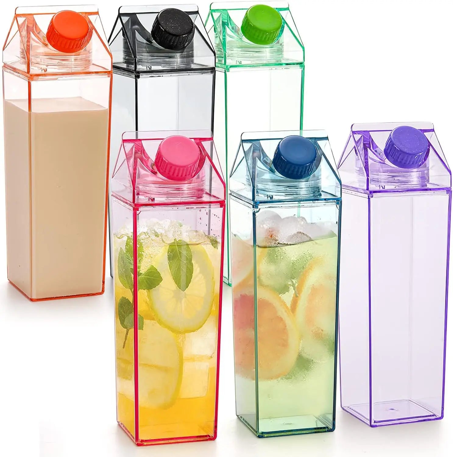 Custom 500ML 1000ML Plastic Milk Carton Water Bottle With logo