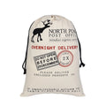 Hot Sales Drawstring Pouches Personalized Christmas Eco-friendly Cotton Bag Reindeer Santa Sacks Drawstring Bag