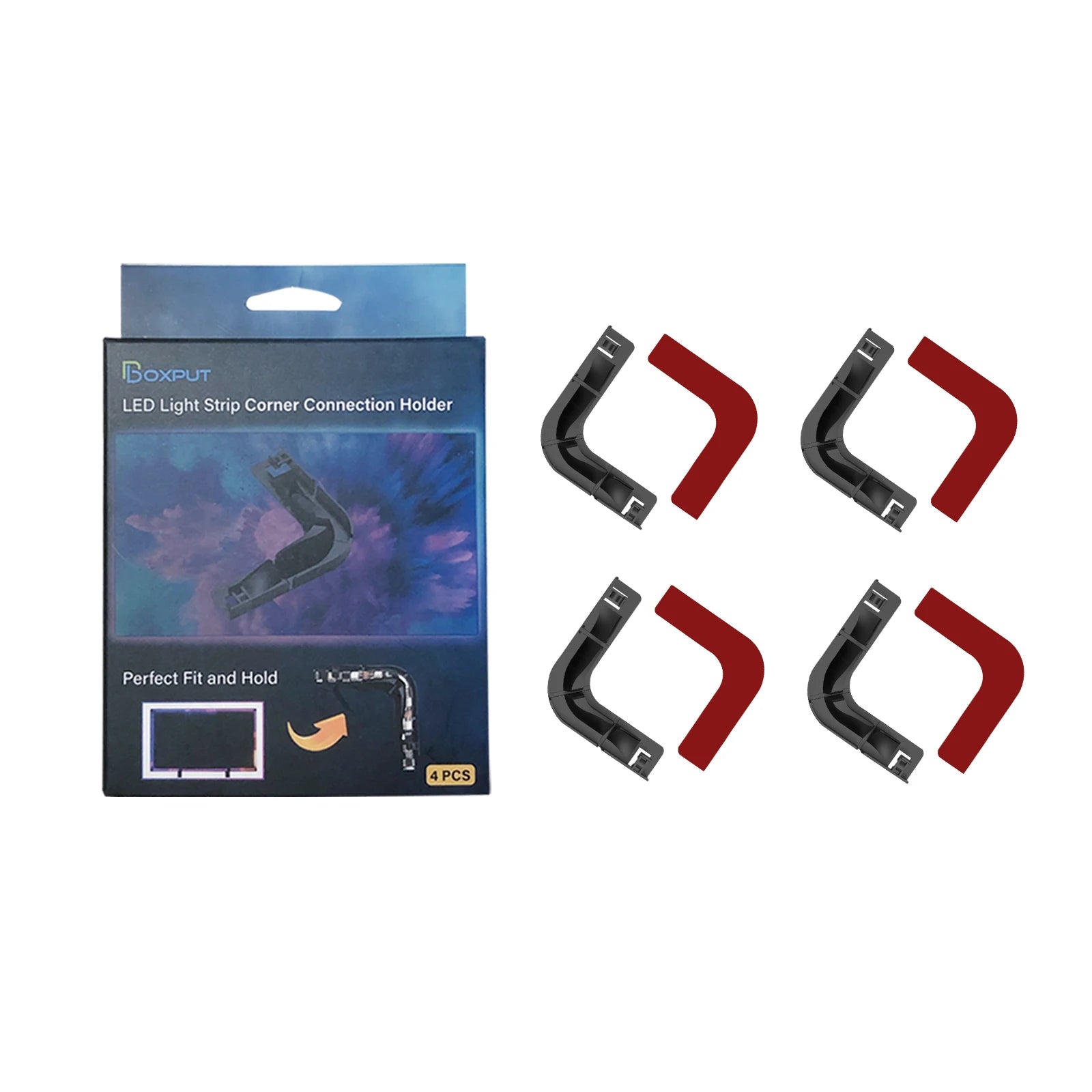 BOXPUT CH1 LED Light Strip Corner Connection Holder for Smart Screen Sync Box Ambient LED Strip TV PC Monitor Backlight Lights