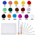 Needle Felting Kit 25 Colors Wool Felt Tools Hand Spinning Diy Craft Supplies Starter Kit